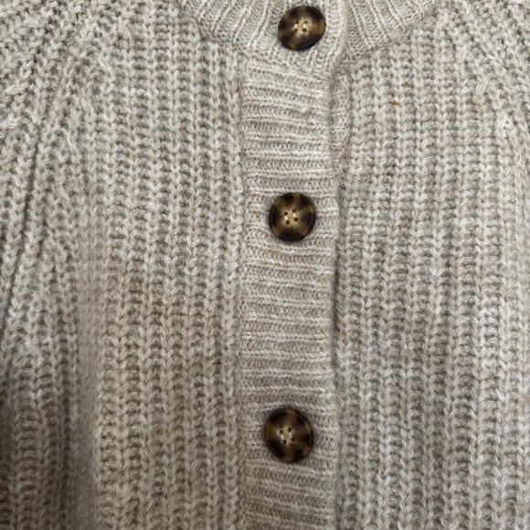 Zara Tan Chunky Knit Cardigan Sweater - Picture 2 of 4